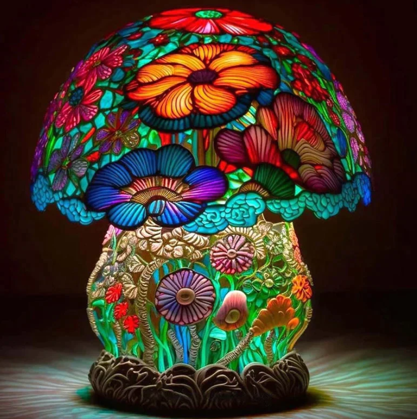 Upokojujúca vitrážová lampa – jemné svetlo a útulná atmosféra