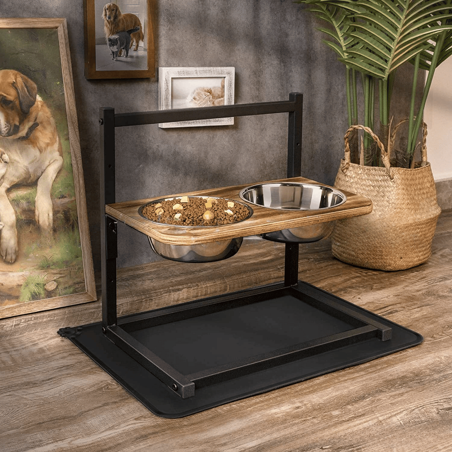 Support De Gamelles Ajustable Pour Chien – Confort Optimal
