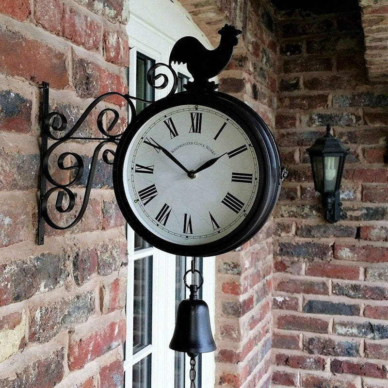 Double-Sided Wall Clock – Timeless Elegance and Style