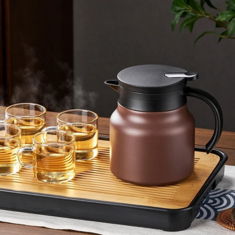 Chaleira Isotérmica Com Infusor Integrado E Revestimento Cerâmico – Sabores Preservados E Elegância Moderna