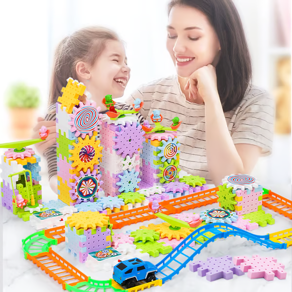 בלוקים חשמליים עם הילוכים לילדים: צרו ולמדו