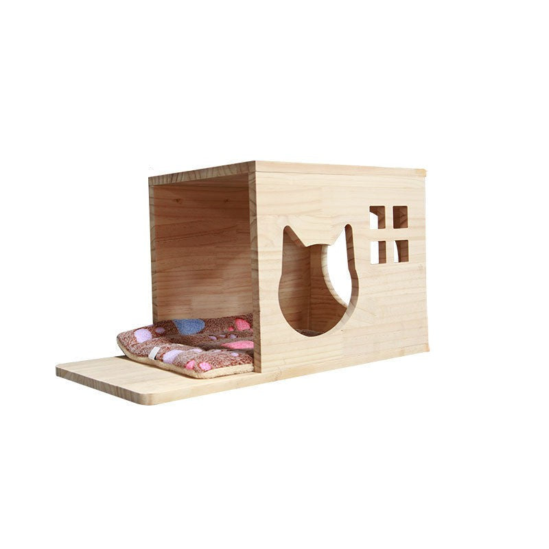 Muurklimrek voor katten met hangplatform en ladder