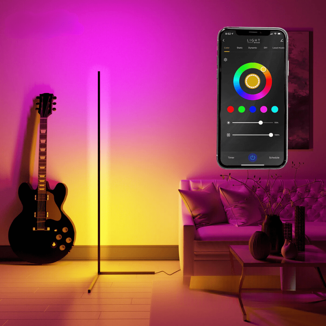 Lampe D’Ambiance D’Angle — Éclat Multicolore & Atmosphère Moderne