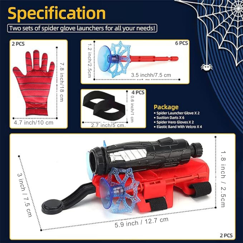 Interaktiivinen Spider-Man -verkkoheittimellä luovia pelejä varten (1 käsine) 