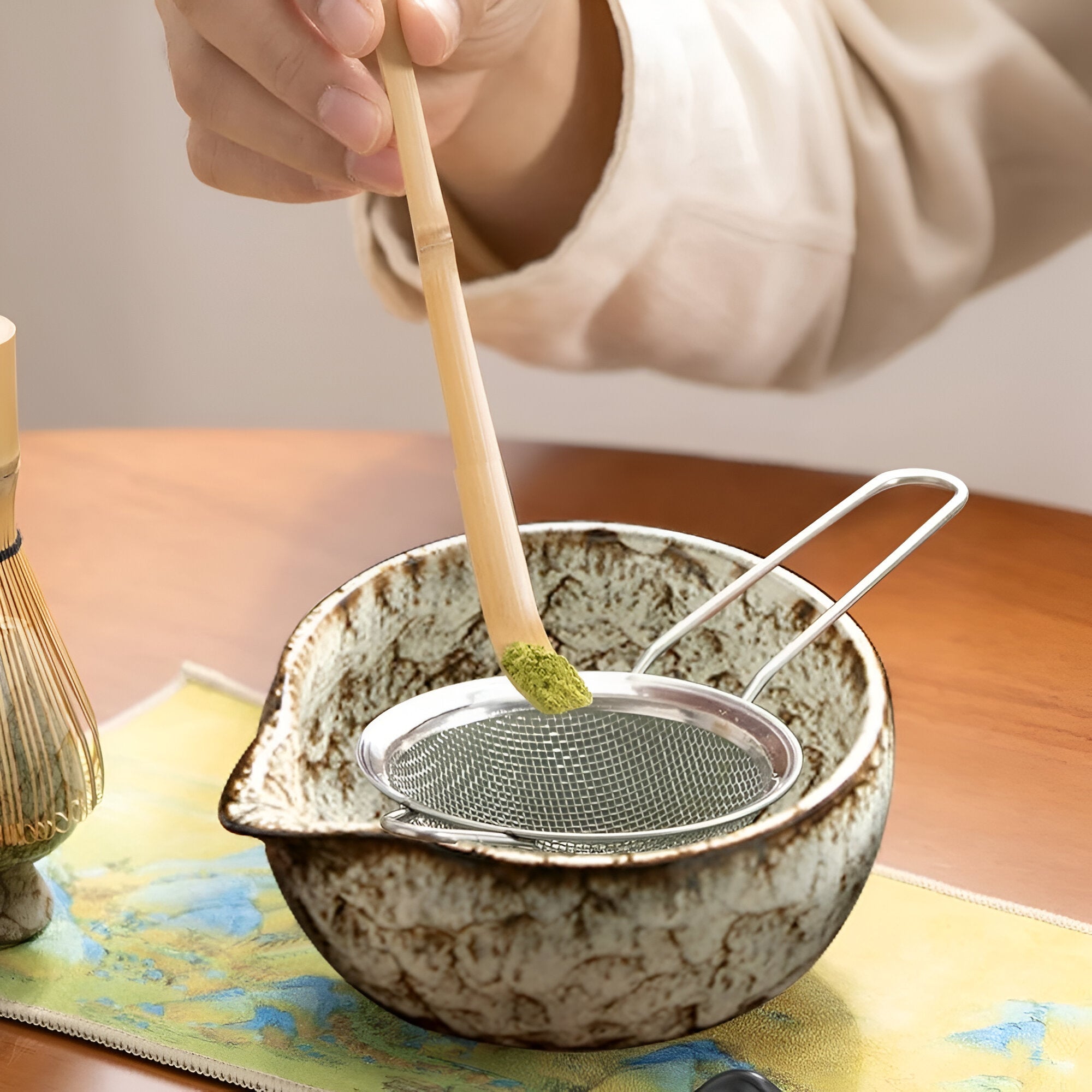 Conjunto de preparação Matcha 6 peças - Elegância artesanal e sabor requintado