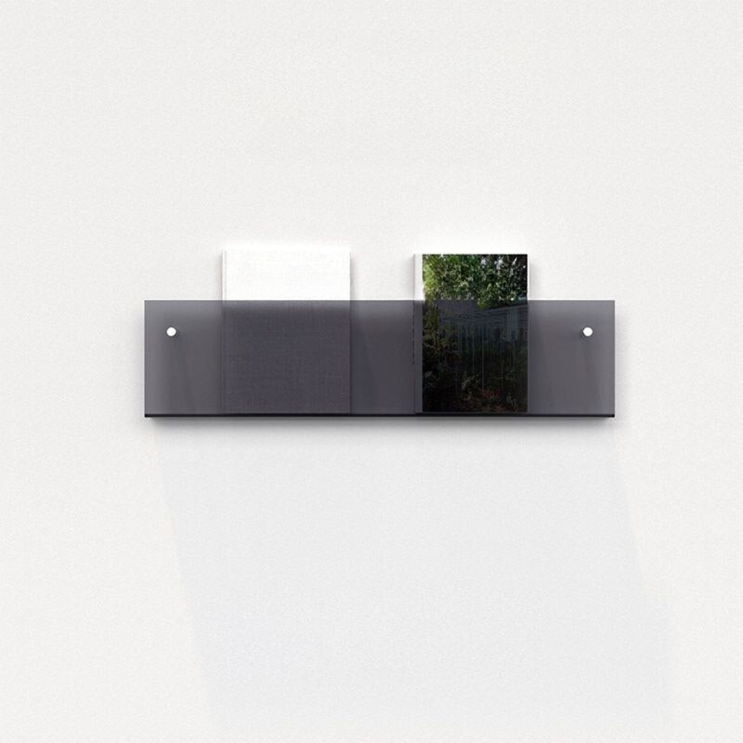 Raft de perete pentru reviste transparent – Design elegant și modern 