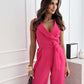 Natacha | Elegant Jumpsuit – Crossed Décolleté and Highlighted Waist 