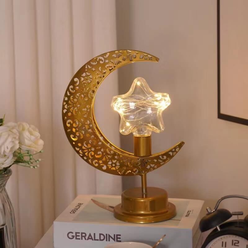 Candeeiro de lua dourado - Brilho mágico e atmosfera encantada