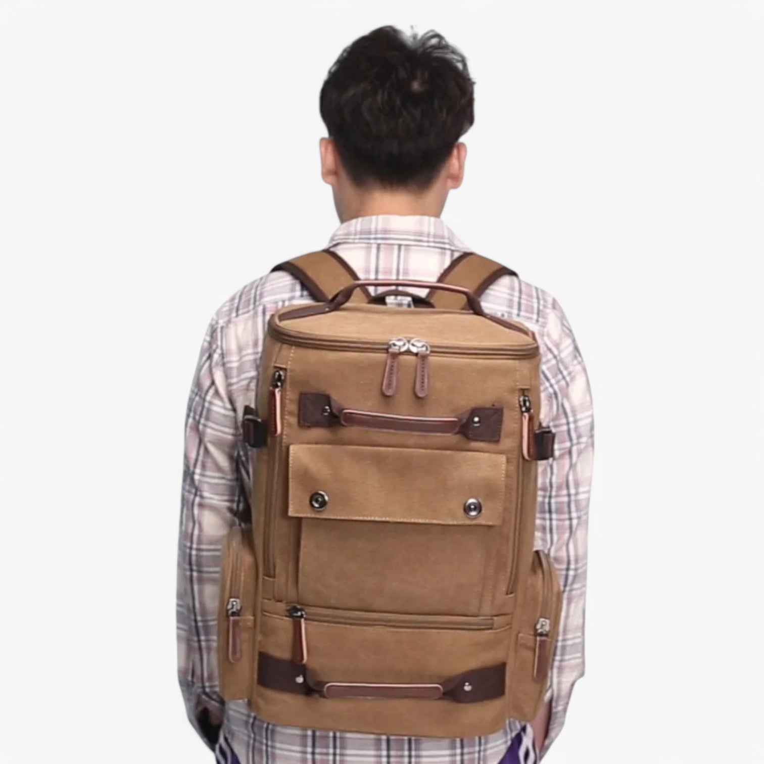 Mochila Vintage Com Compartimento Para Computador Portátil 