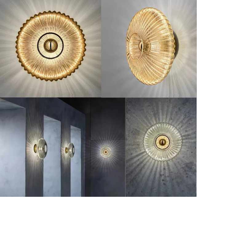 Væglampe i bølget glas – elegance og blødt lys 