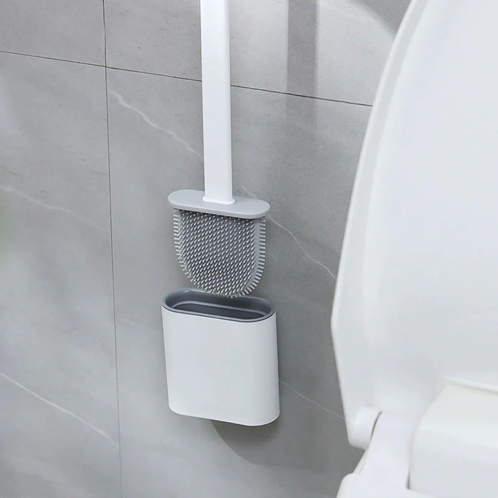 Brosse De Toilette En Silicone Flexible – Conception Durable Et Antibactérienne