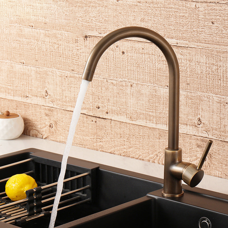 Rubinetto da Cucina Elegante – Bronzo Antico e Design Raffinato 