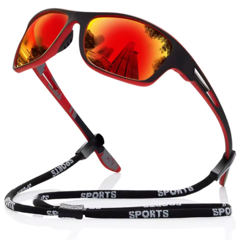 Polarisált Sport Szemüveg – Állítható Zsinór és UV Védelem 