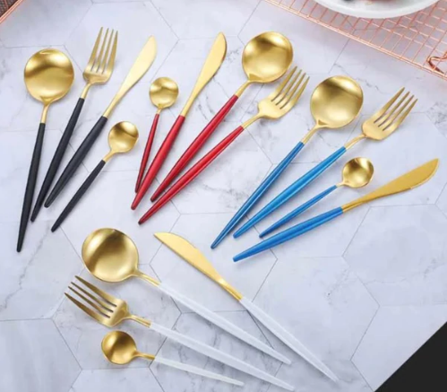 Conjunto de Talheres 24 Peças – Acabamento Chic Para Mesa Refinada 