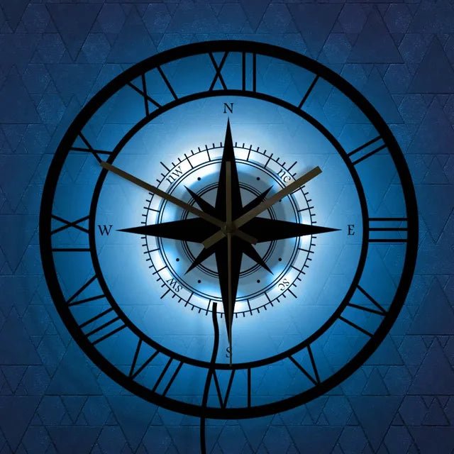 Ρολόι Τοίχου Πυξίδα Ναυτική – Κομψή και Λειτουργική Διακοσμητική Επαφή 