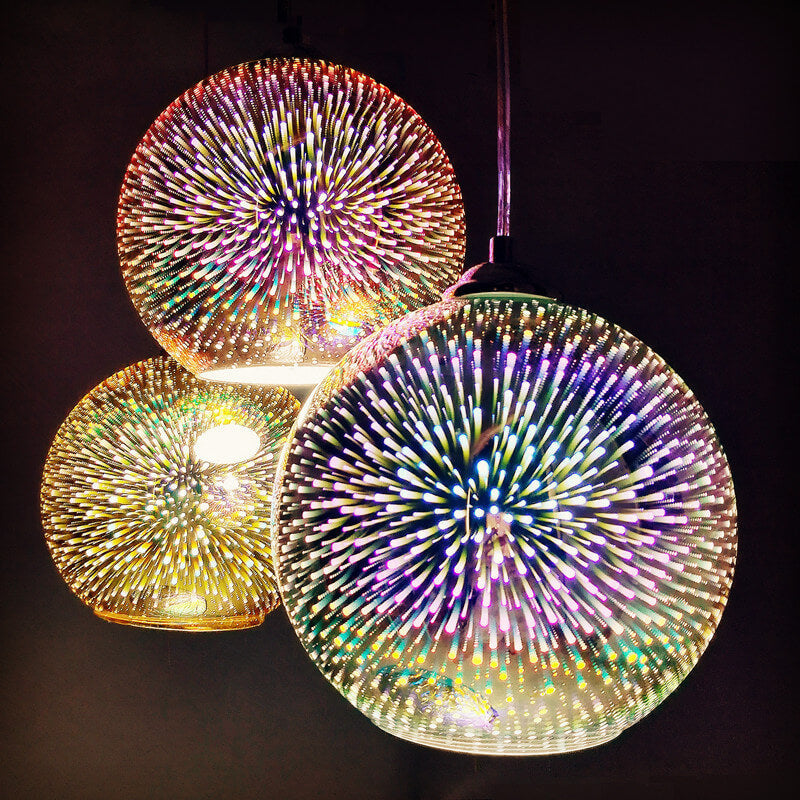 Suspensão Moderna Efeito Fogo de Artifício – Brilho Visual e Design Tendência 