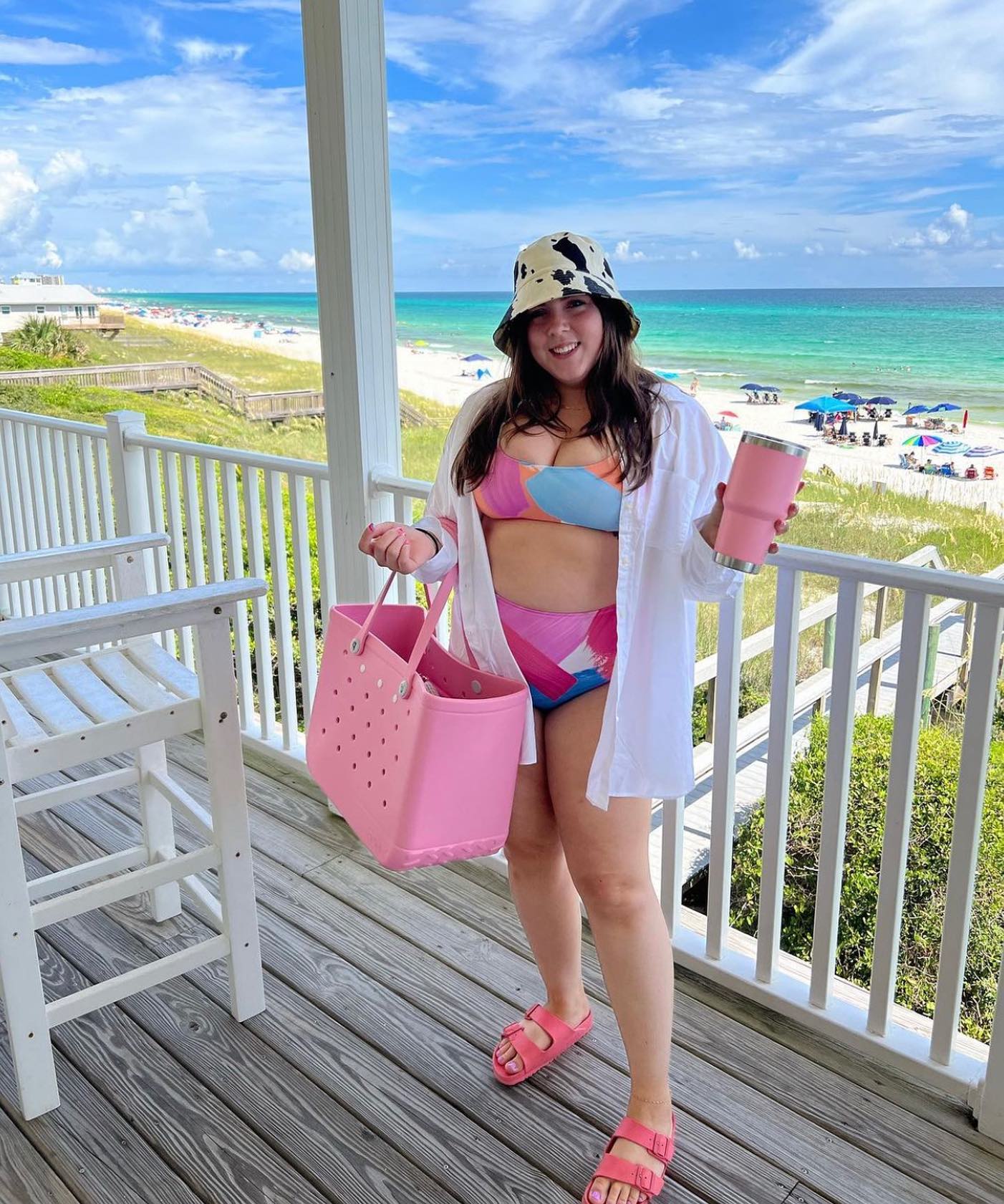 Pevná plážová taška - barevný design a velká kapacita